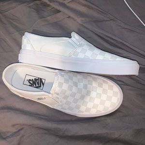 White Checkered Vans, size 8.5 US Women’s